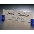 Aluminum Nameplate w/ Acrylic Cube Holders